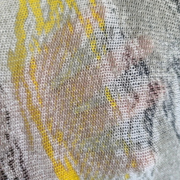 Cache Snake Animal Print Mini Bodycon Kinomo Dress Linen Blend Yellow Gray Sz M - Picture 4 of 13